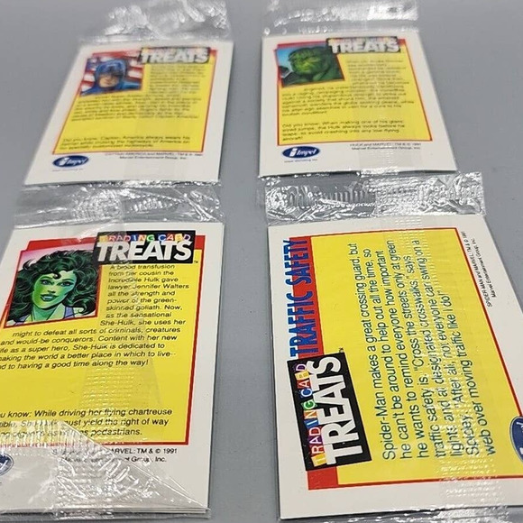 Marvel Trading Cards 1991Treats Safe Kids Campaign Impel 4 Unopened Packs - Picture 4 of 8